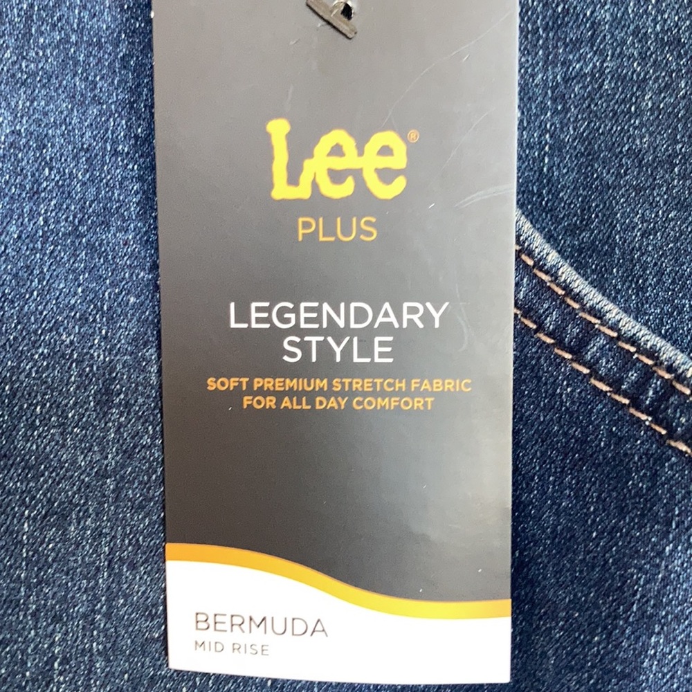 Relisted Lee midrise Bermuda short denim soft premium stretch fabric 22W - Picture 6 of 17